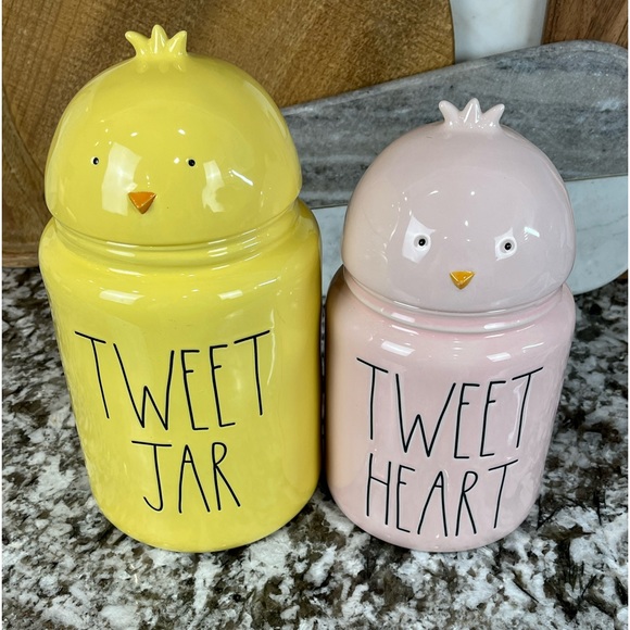 Rae Dunn Tweet Jar and Tweet Heart ❤️ Jar Set